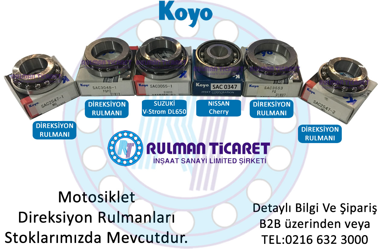 Koyo,Rulman,Koyo Rulman,Automotiv Bearings,KOYO Direksiyon Rulmanları,SAC2547-1,SAC3048-1,SAC3055-1,SAC0347,SAC3553,SAC2547-2